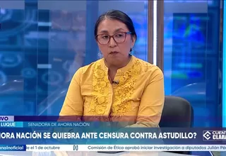 Ruth Luque: Yo respaldo la censura contra César Astudillo
