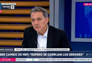 Alonso Segura: Espero que con el cambio en el MEF corrijan los errores