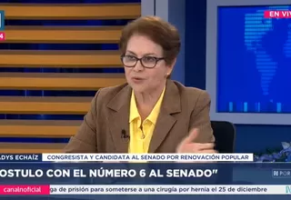 Gladys Echaíz: "Postulo con el número 6 al Senado por Renovación Popular"