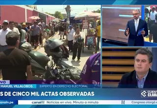 José Manuel Villalobos: Las actas observadas son un poco más de 5 mil