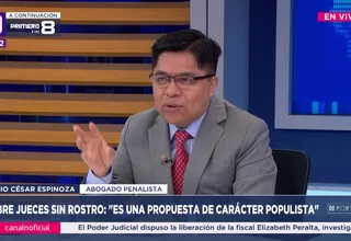 Julio César Espinoza: La propuesta de jueces sin rostro es populista