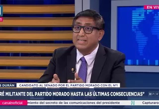 Luis Durán: Seré militante del partido Morado hasta las últimas consecuencias