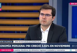 Martín Valencia se refirió al crecimiento del PBI de 3.92% en noviembre de 2024