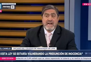 Raúl Canelo: En esta ley se estaría vulnerando la presunción de inocencia