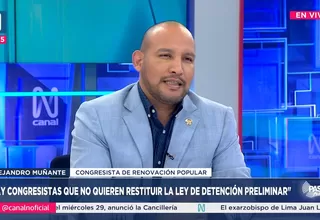 Alejandro Muñante: Hay congresistas que no quieren restituir la detención preliminar