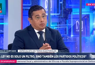 Virgilio Hurtado: La ley no es solo un filtro, sino también los partidos políticos